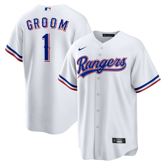 Texas Rangers White #1 Groom Home Replica Baseball Jersey