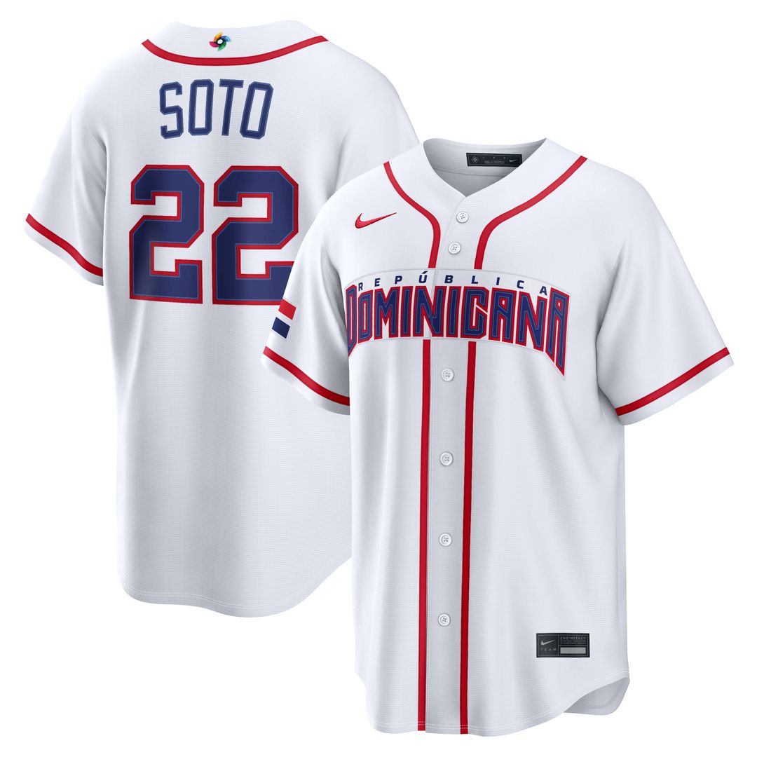 Dominican Republic Baseball Juan Soto White 2026 World Baseball Classic Home Stadium Baseball Jersey