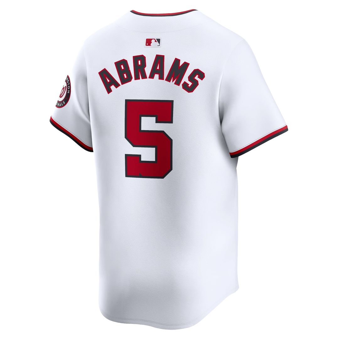 Washington Nationals CJ Abrams White Home Limited Baseball Jersey | MLB Baseball Jersey