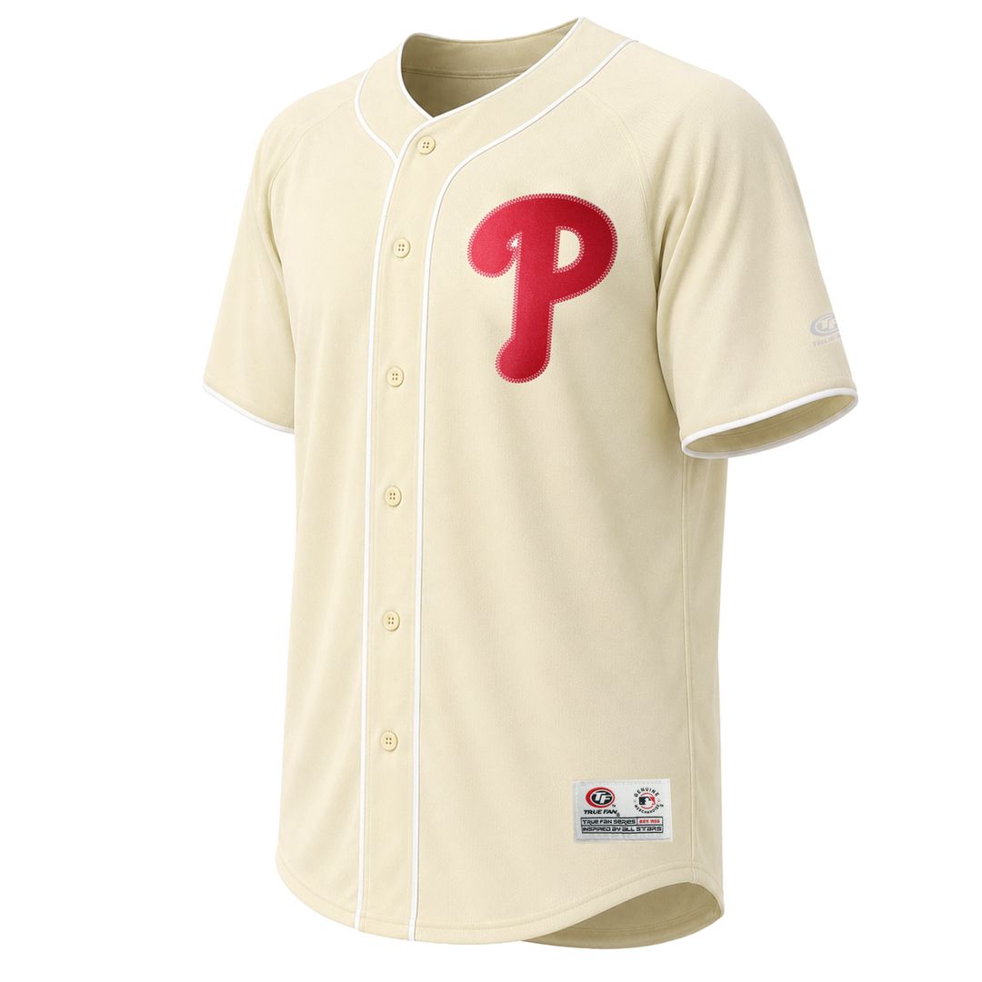 Philadelphia Phillies Stitches Cream Fashion Baseball Jersey | MLB Baseball Jersey