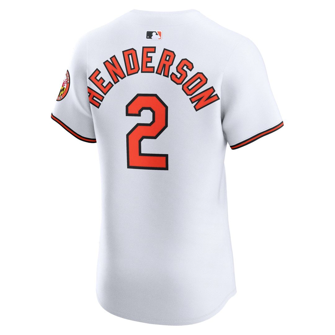 Baltimore Orioles Gunnar Henderson White Home Elite Baseball Jersey | MLB Baseball Jersey
