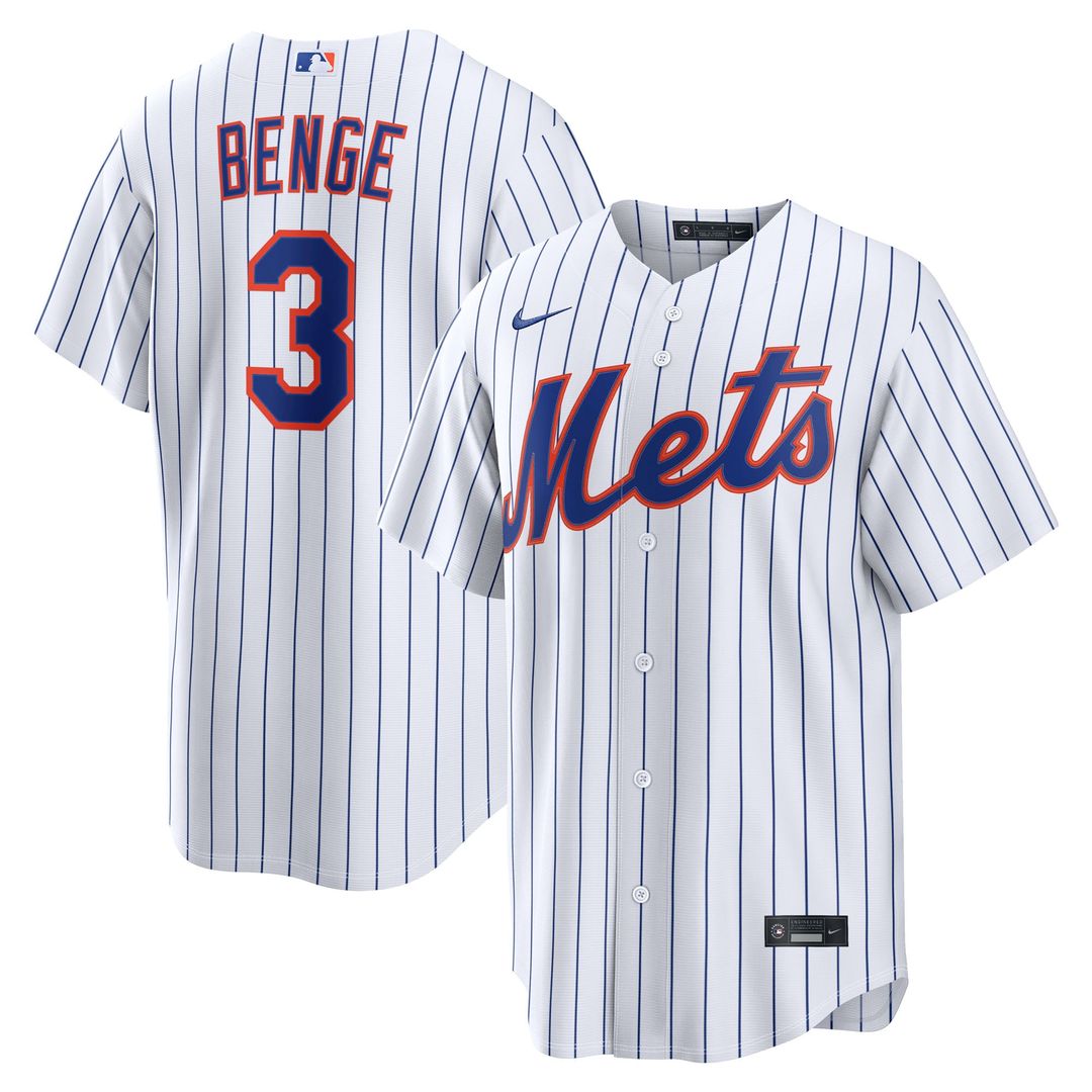 New York Mets Carson Benge White Home Replica Baseball Jersey