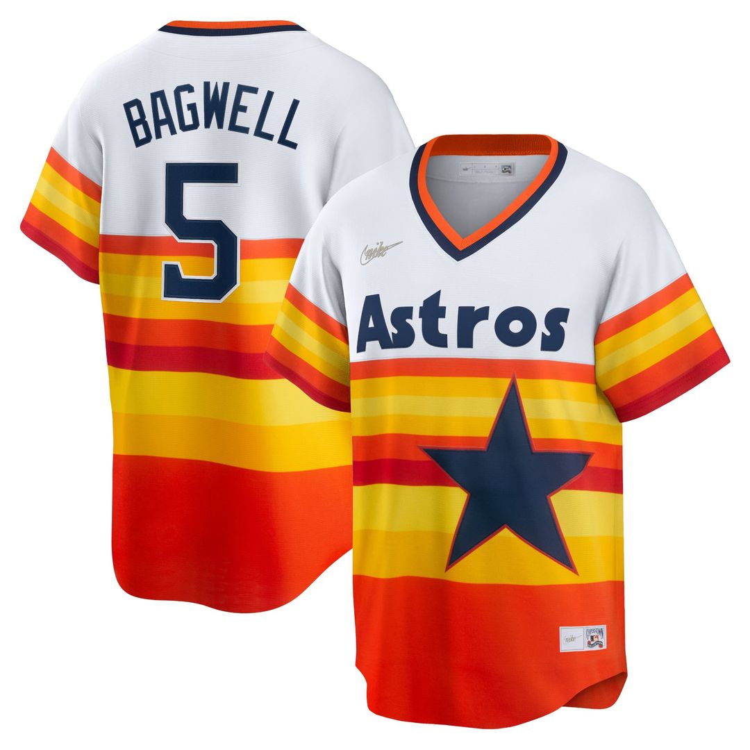 Houston Astros Jeff Bagwell White Home Cooperstown Collection Baseball Jersey