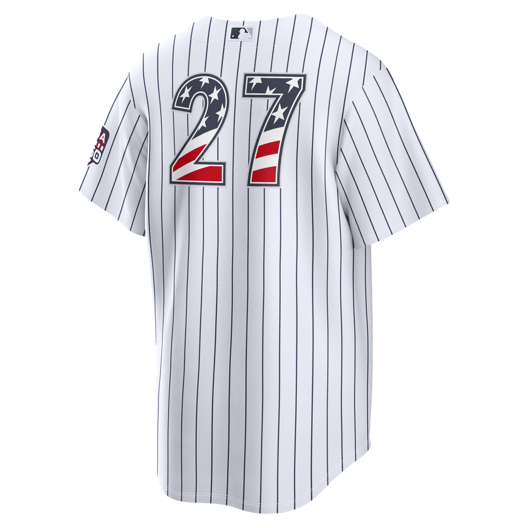 Fourth of July Men's New York Yankees Giancarlo Stanton White USA 250 Stadium Baseball Jersey | MLB Baseball Jersey