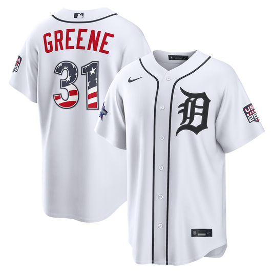 2026 All-Star Edition Stars & Stripes Men's Detroit Tigers Riley Greene White Stadium Baseball Jersey
