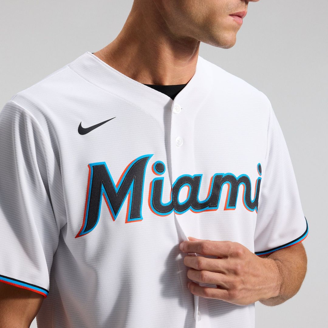 Miami Marlins White Home Replica Team Baseball Jersey | MLB Baseball Jersey