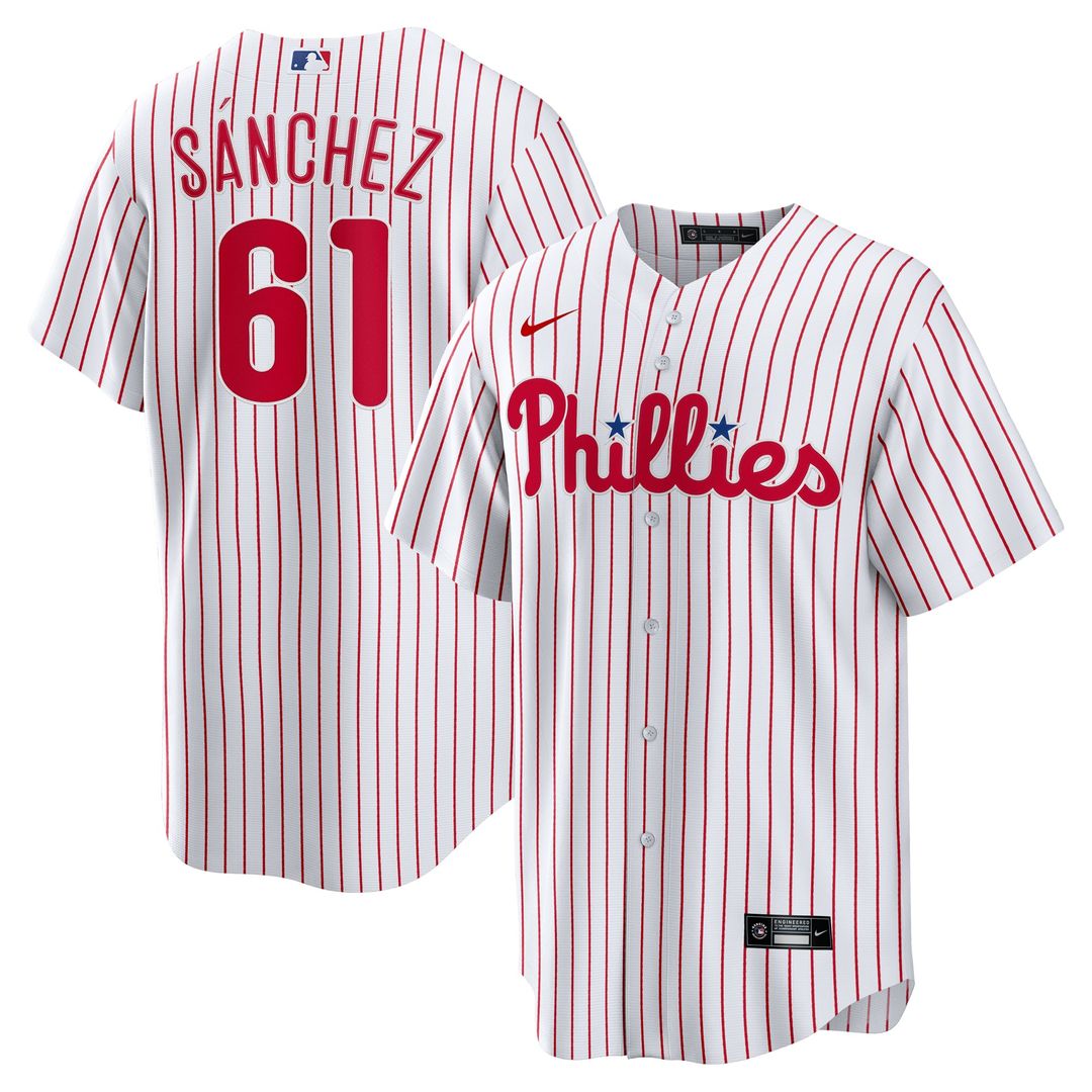 Philadelphia Phillies Cristopher Sanchez White Home Replica Baseball Jersey