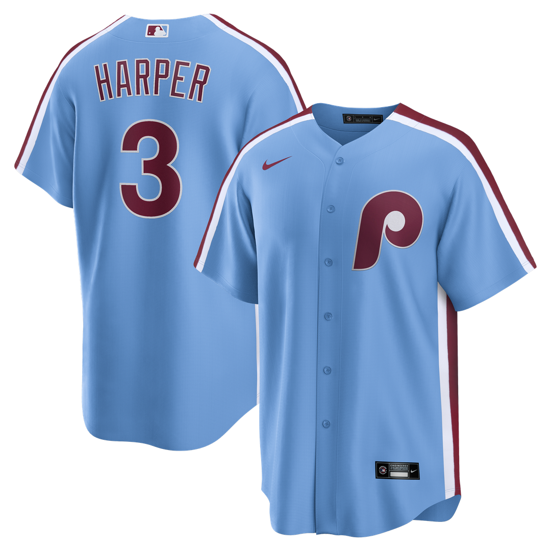 Philadelphia Phillies Bryce Harper Light Blue Alternate Replica Baseball Jersey
