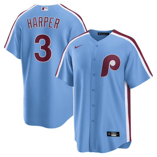Philadelphia Phillies Bryce Harper Light Blue Alternate Replica Baseball Jersey