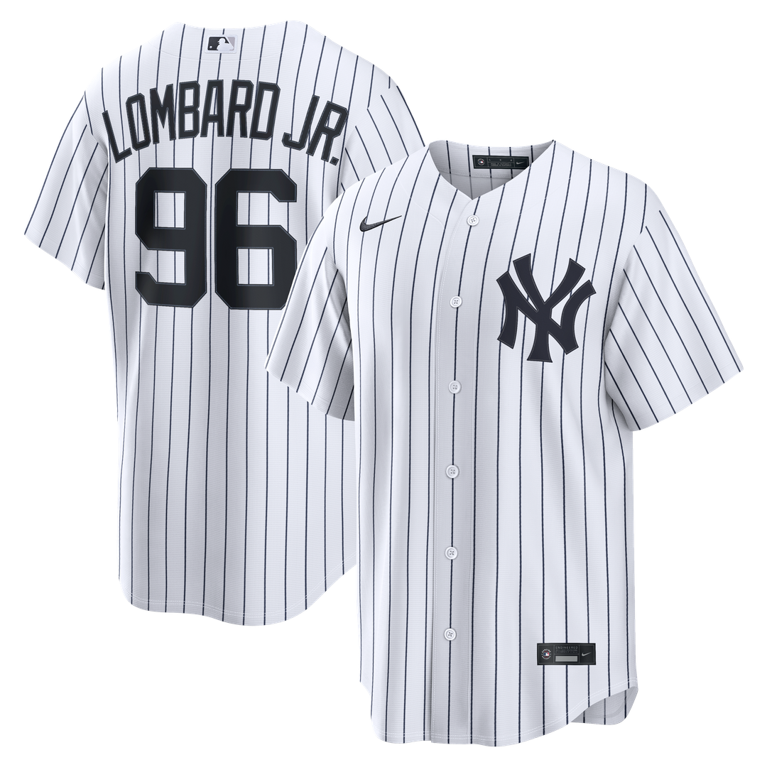New York Yankees George Lombard Jr. White Home Replica Baseball Jersey