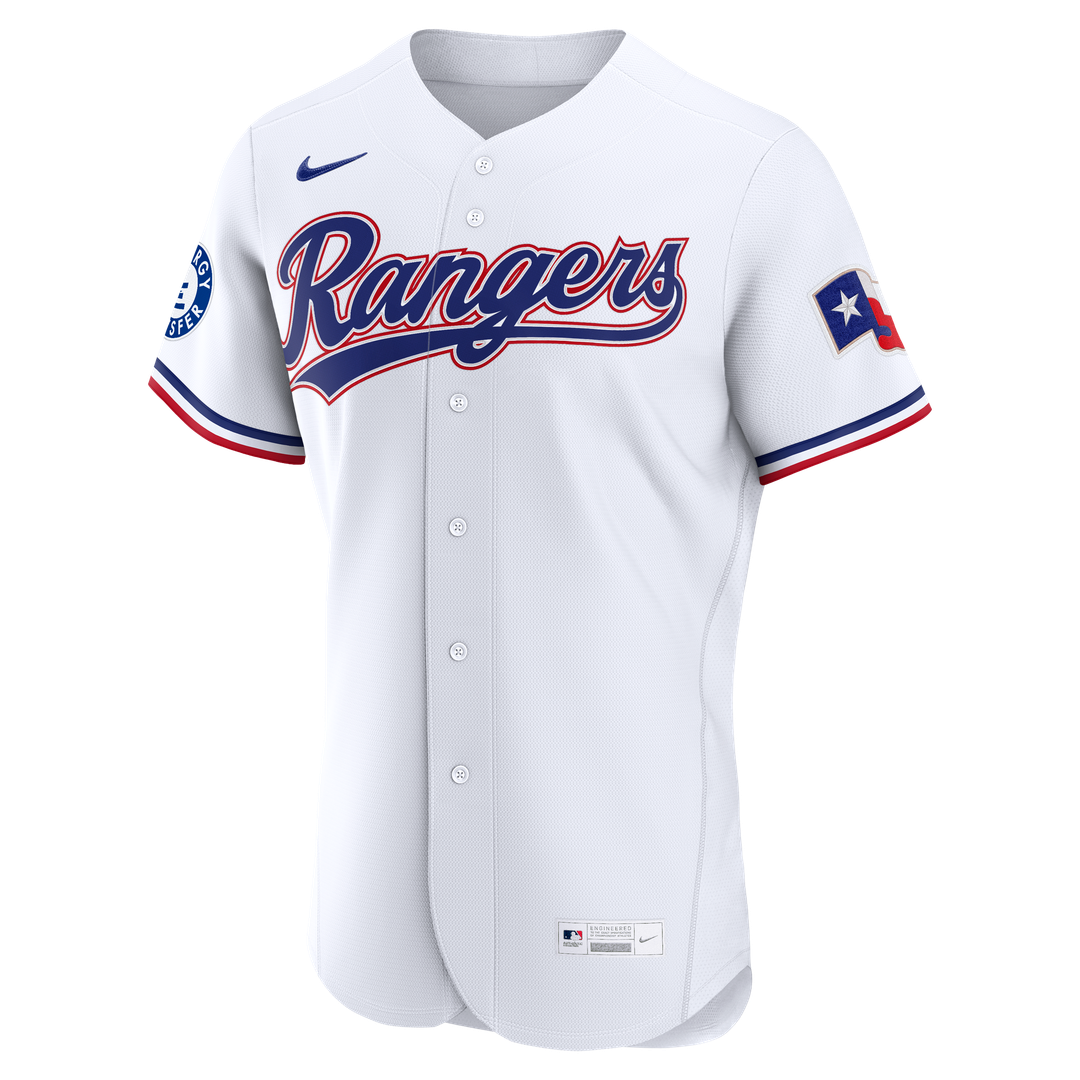 Texas Rangers Corey Seager White Home Authentic Sponsor Patch Baseball Jersey | MLB Baseball Jersey