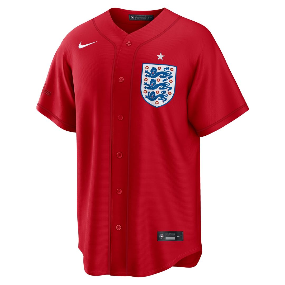 England National Team x MLB Red Stadium Replica Baseball Jersey