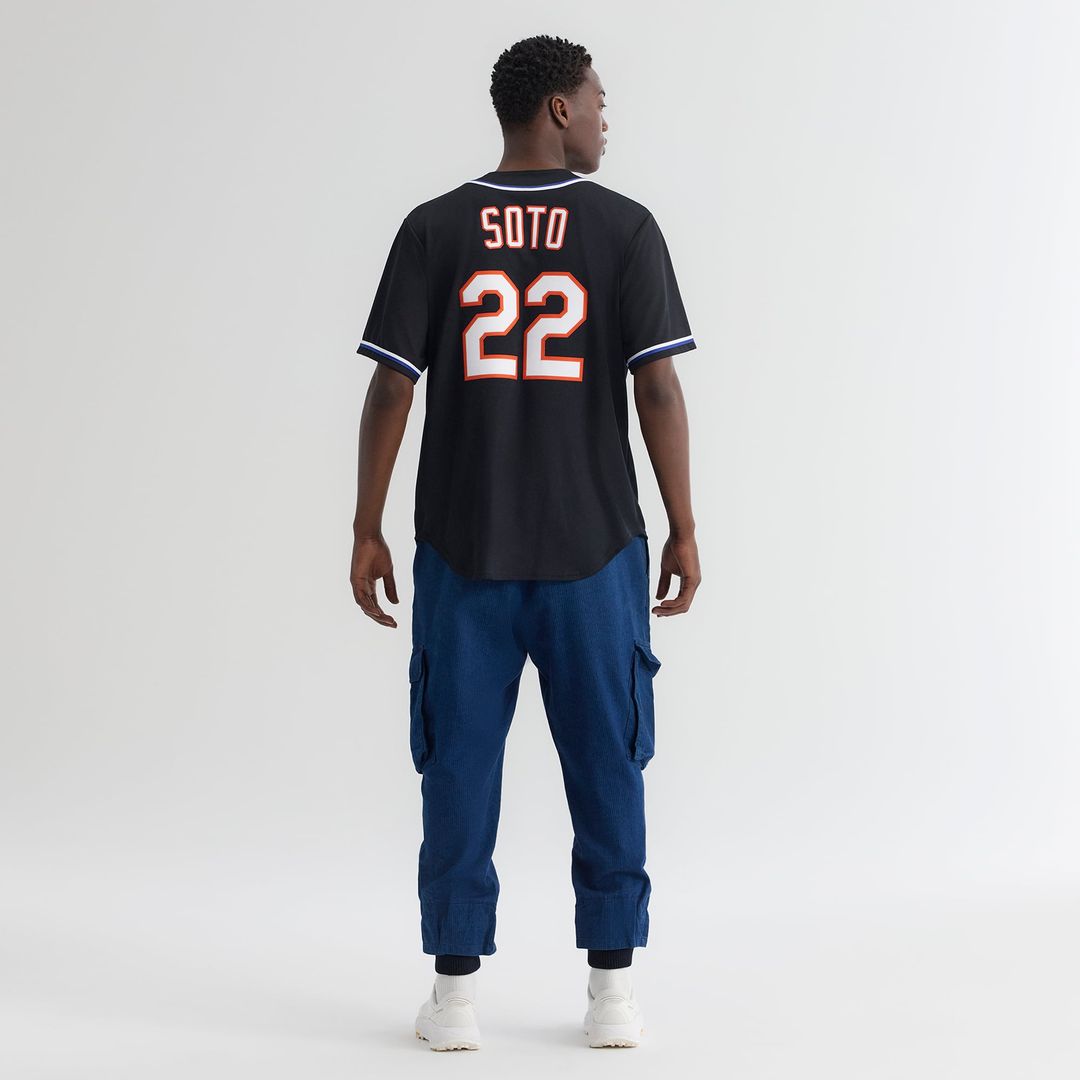 New York Mets Juan Soto Fashion Replica Black Out Baseball Jersey | MLB Baseball Jersey