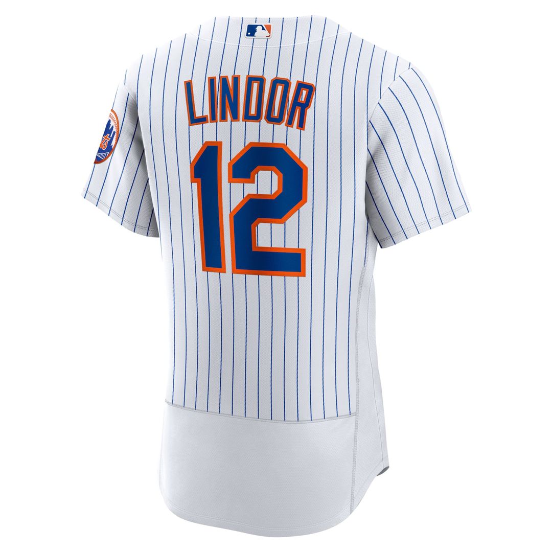 New York Mets Francisco Lindor White Home Authentic Baseball Jersey | MLB Baseball Jersey