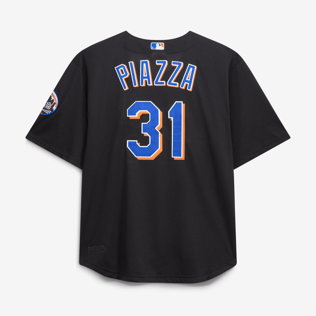 New York Mets Mike Piazza Black Big & Tall Cooperstown Mesh Batting Practice Baseball Jersey | MLB Baseball Jersey