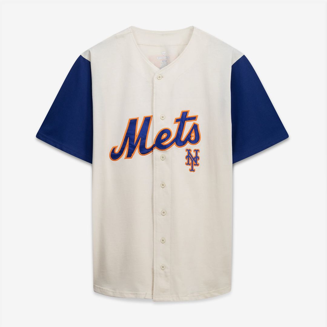 New York Mets Profile Cream/Royal Big & Tall Two-Color Fashion Baseball Jersey | MLB Baseball Jersey
