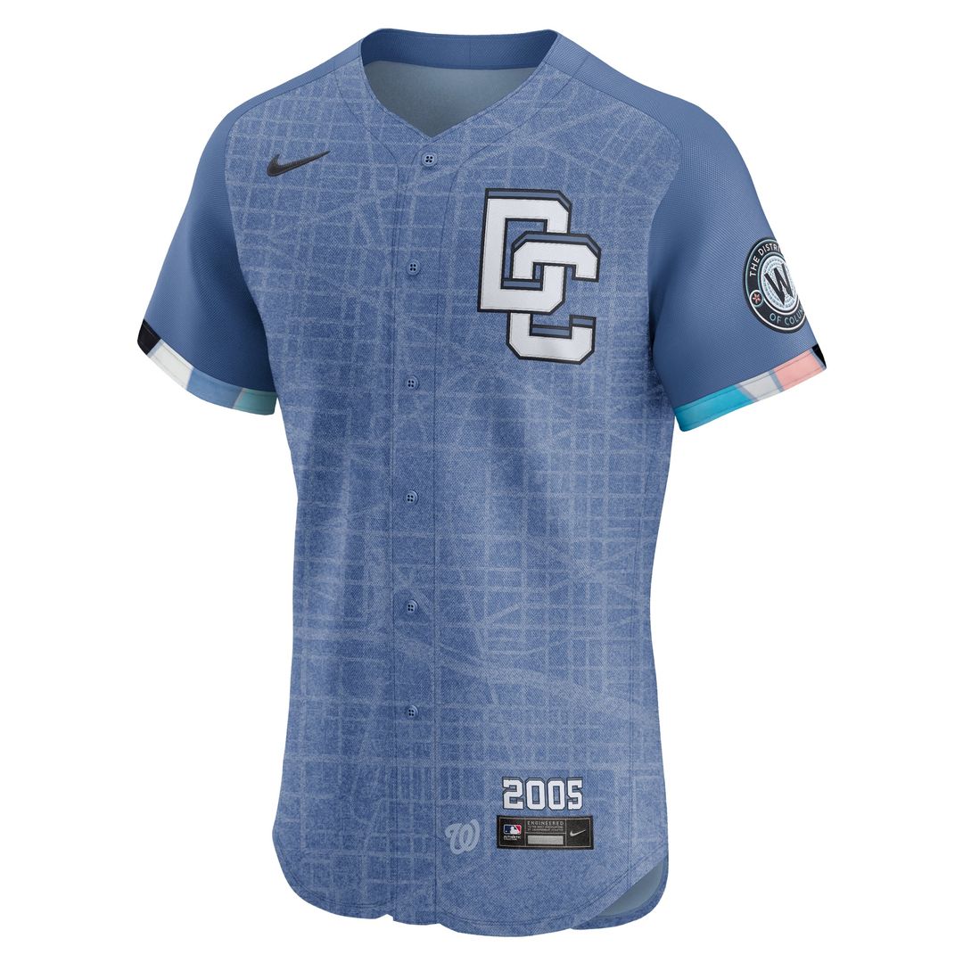 Washington Nationals Dylan Crews Blue 2025 City Connect Elite Baseball Jersey | MLB Baseball Jersey