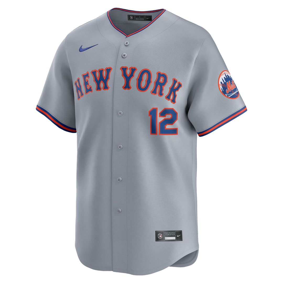 New York Mets Francisco Lindor Gray Road Limited Baseball Jersey | MLB Baseball Jersey