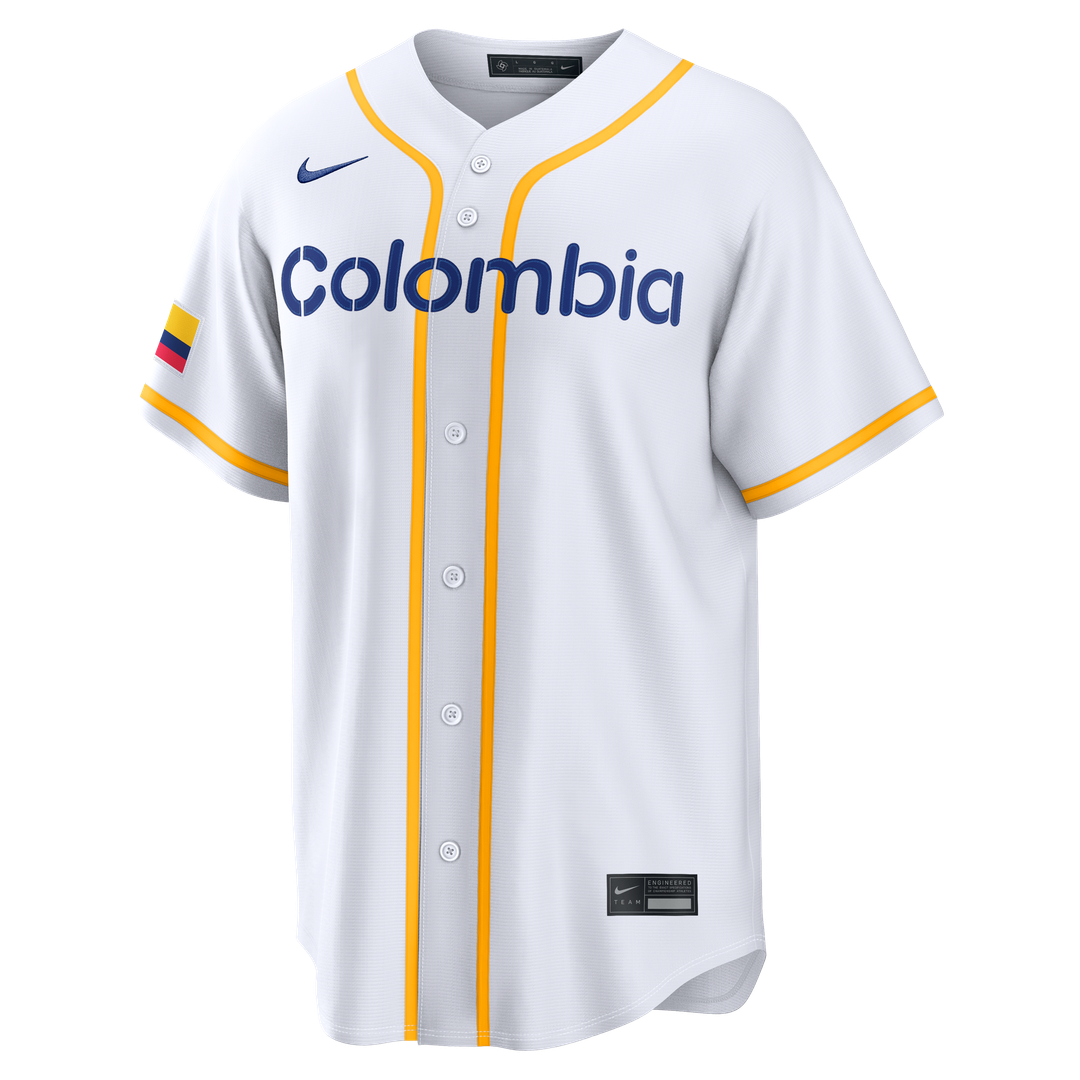 Colombia Baseball White 2026 World Baseball Classic Home Stadium Baseball Jersey | MLB Baseball Jersey