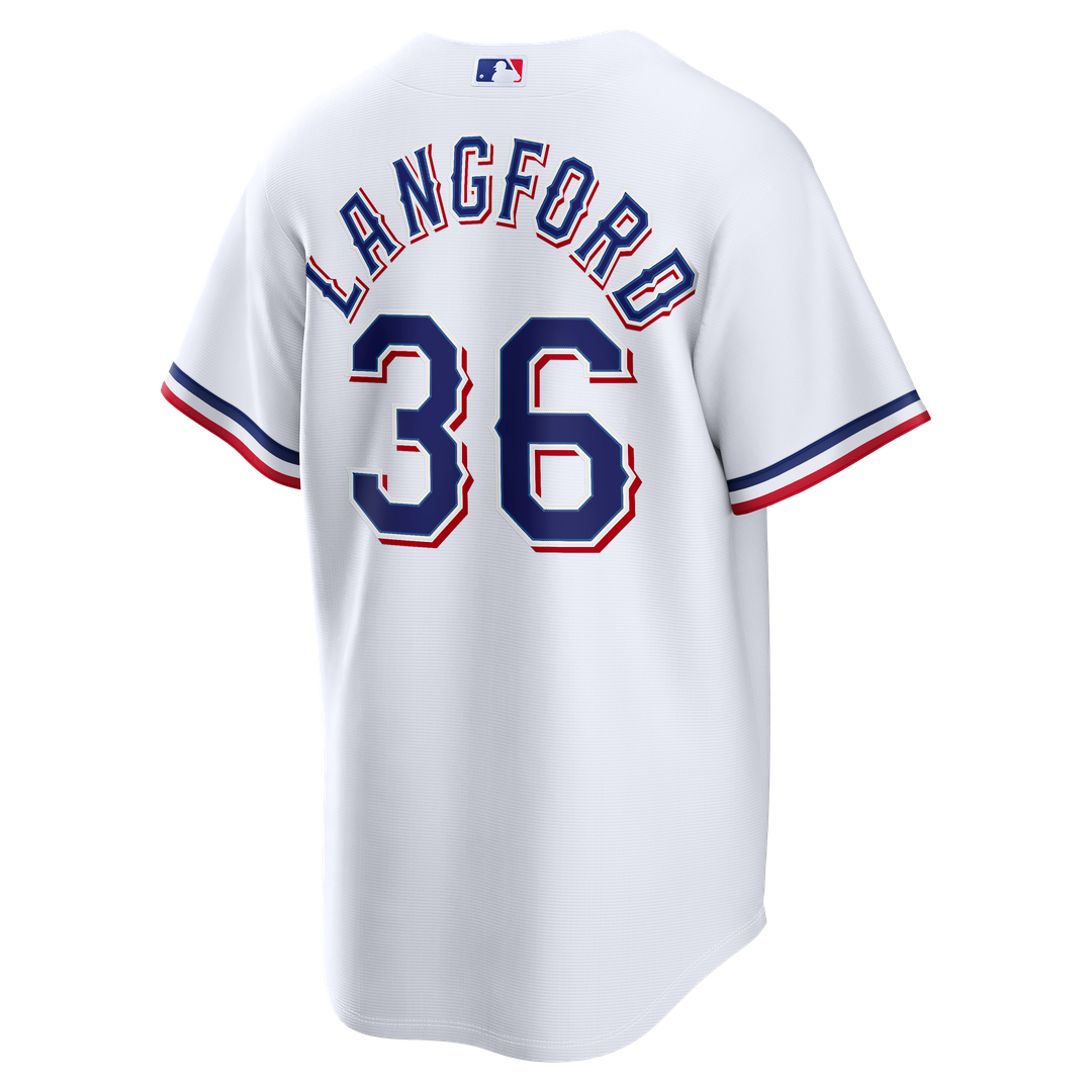 Texas Rangers Wyatt Langford White Home Replica Baseball Jersey | MLB Baseball Jersey