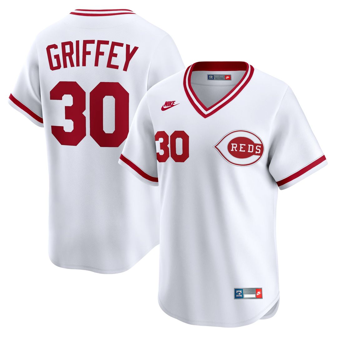 Cincinnati Reds Ken Griffey White Throwback Cooperstown Collection Limited Baseball Jersey