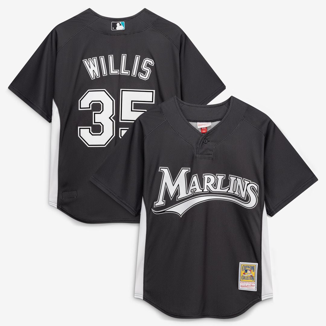 Florida Marlins Dontrelle Willis Black Authentic Batting Practice Baseball Jersey