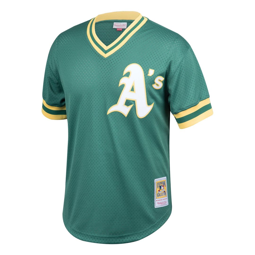Athletics Rickey Henderson Green Cooperstown Collection Big & Tall Mesh Batting Practice Baseball Jersey | MLB Baseball Jersey
