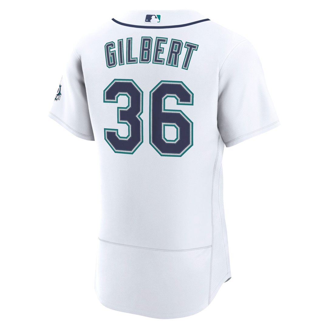 Seattle Mariners Logan Gilbert White Home 50th Season Authentic Baseball Jersey | MLB Baseball Jersey