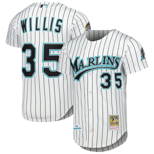 Florida Marlins Dontrelle Willis White Cooperstown Collection Authentic Baseball Jersey