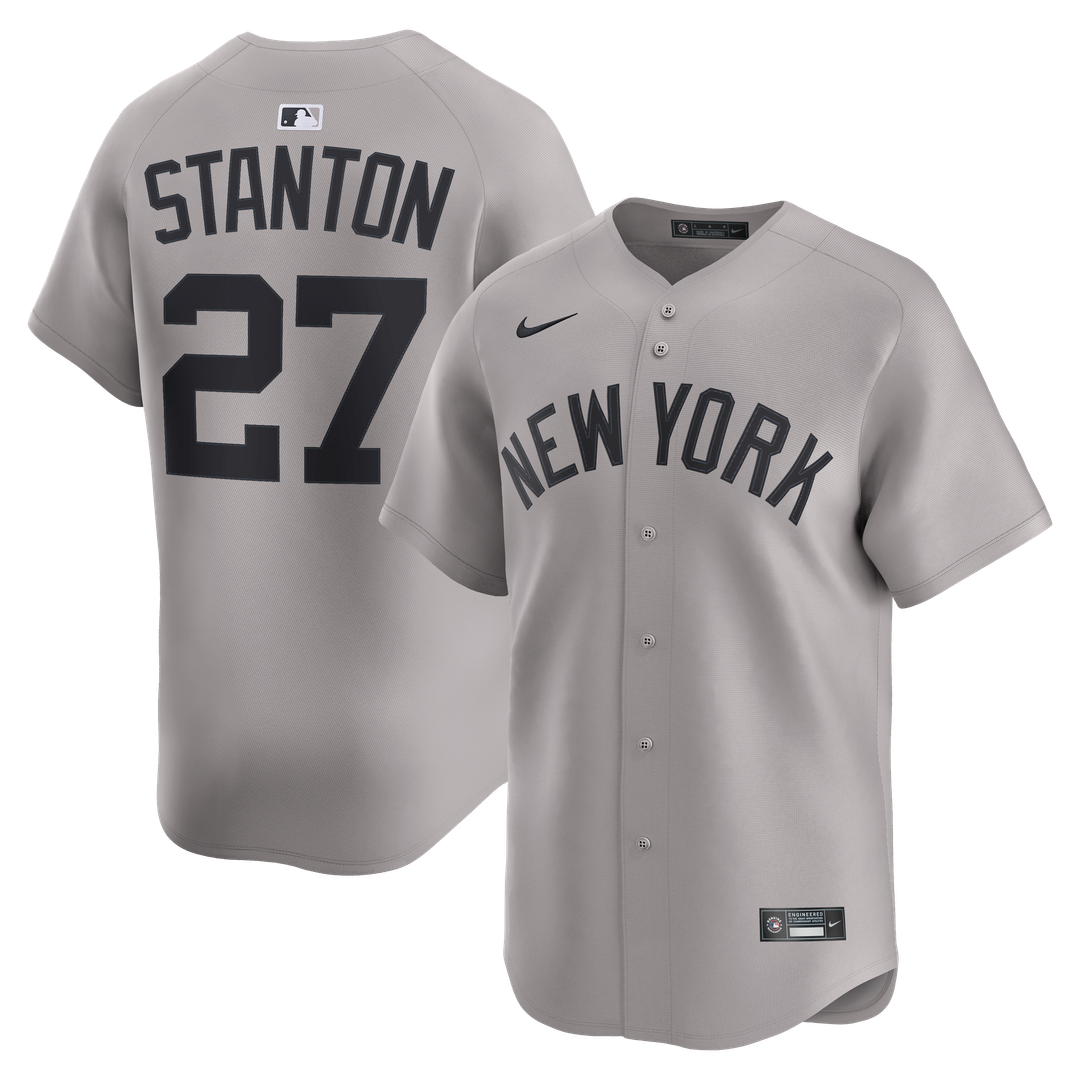 New York Yankees Giancarlo Stanton Gray Road Limited Baseball Jersey | MLB Baseball Jersey