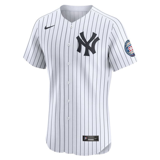 New York Yankees Derek Jeter White Home 2020 Hall of Fame Induction Patch Elite Baseball Jersey