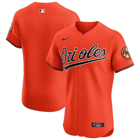 Baltimore Orioles Orange Alternate Vapor Premier Elite Patch Baseball Jersey