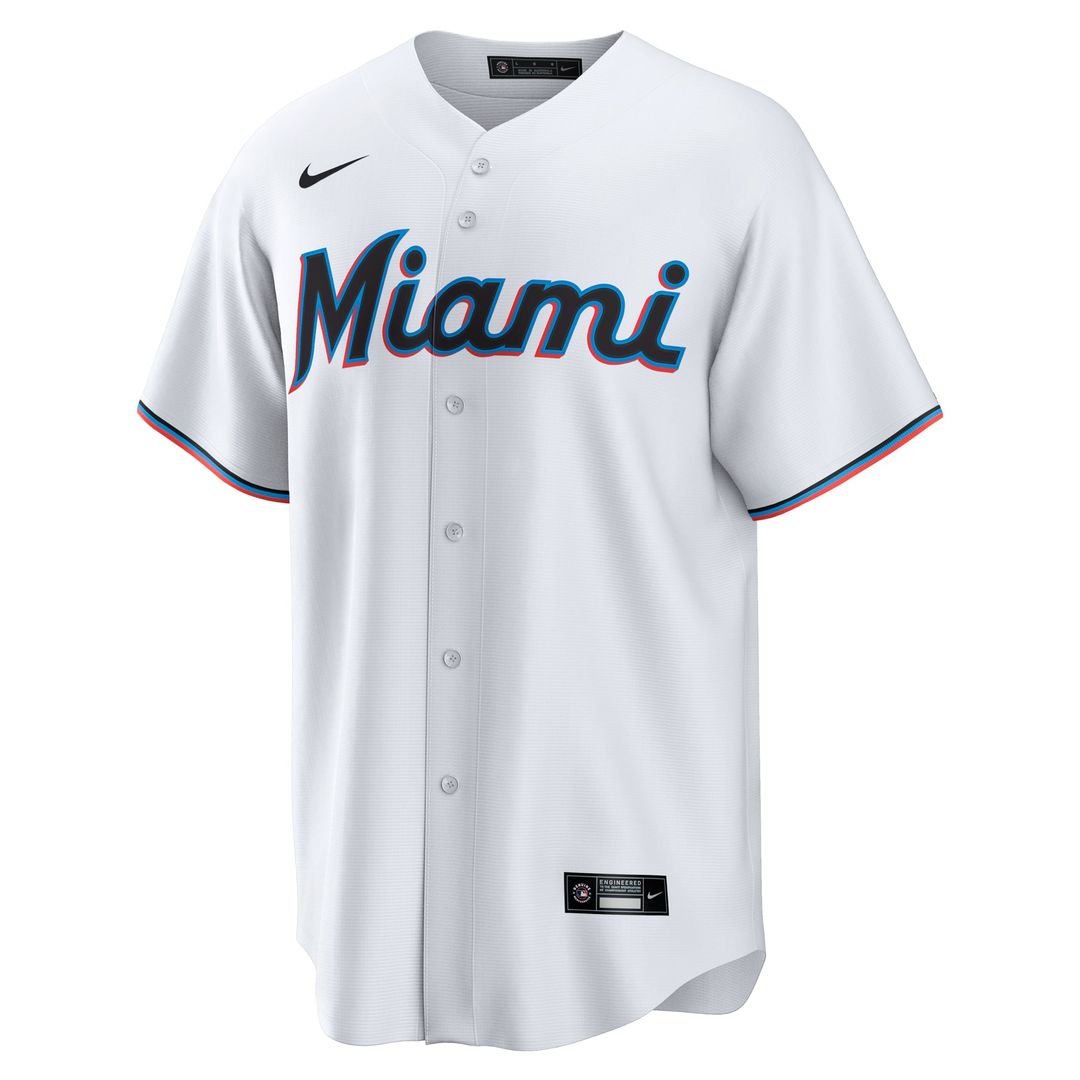 Miami Marlins Eury Perez White Home Replica Baseball Jersey | MLB Baseball Jersey