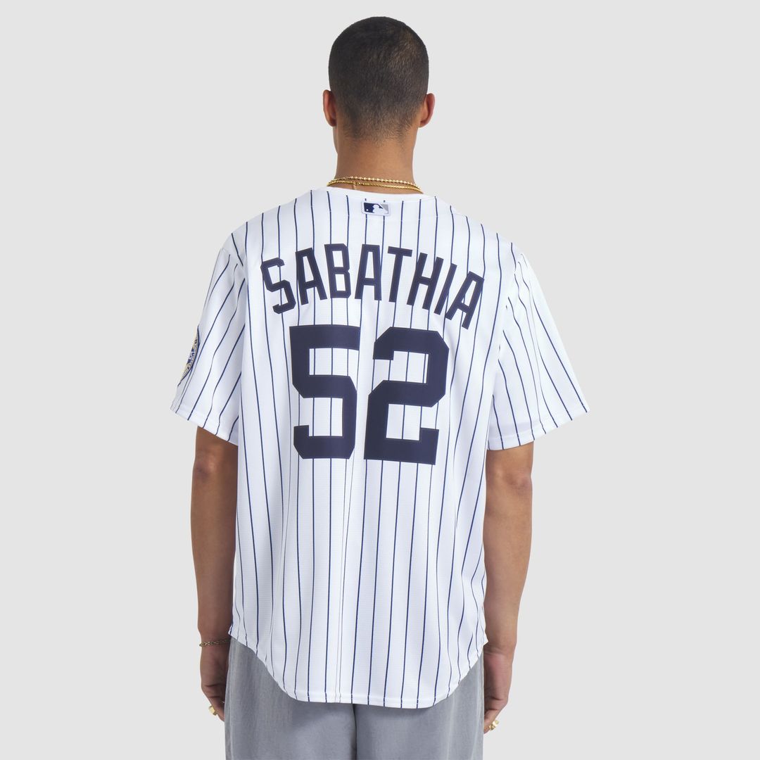 New York Yankees CC Sabathia White 2025 Baseball Hall of Fame Name & Number Retired Replica Baseball Jersey | MLB Baseball Jersey