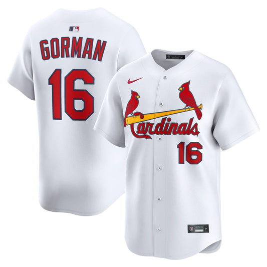 St. Louis Cardinals Nolan Gorman White Home Limited Baseball Jersey