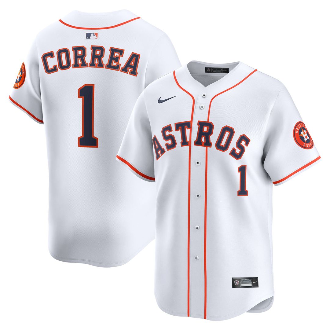 Houston Astros Carlos Correa White Home Limited Baseball Jersey