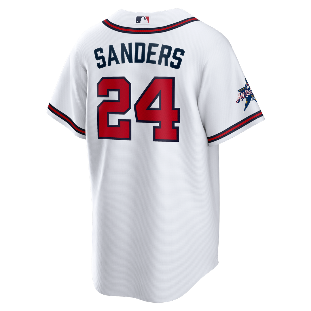 Atlanta Braves Deion Sanders White Home Retired Player Replica Baseball Jersey | MLB Baseball Jersey