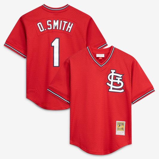 St. Louis Cardinals Ozzie Smith Scarlet Authentic Batting Practice Baseball Jersey