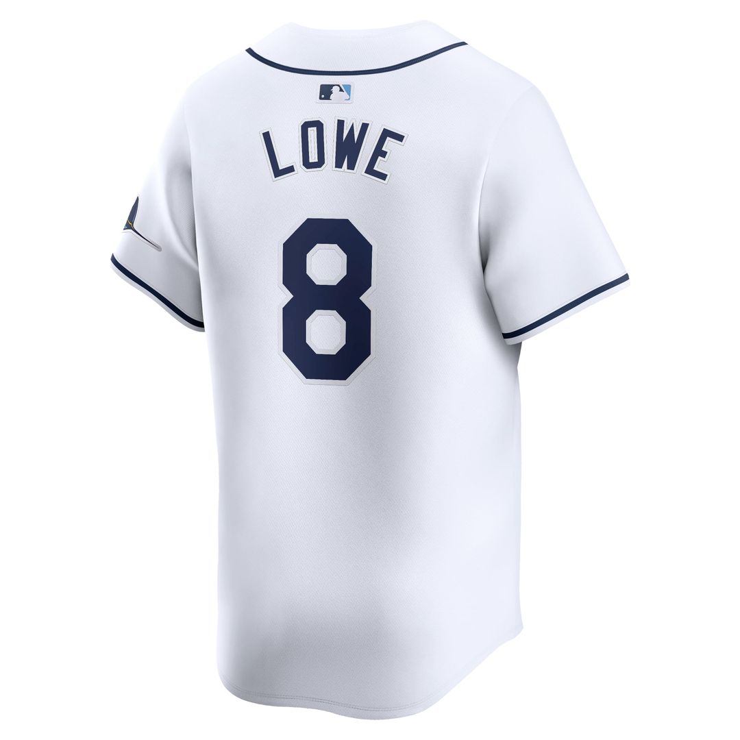 Tampa Bay Rays Brandon Lowe White Home Limited Baseball Jersey | MLB Baseball Jersey