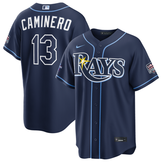 2026 All-Star Game Men's Tampa Bay Rays Junior Caminero Navy Replica Baseball Jersey