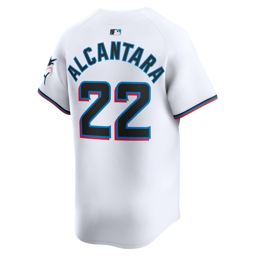 Miami Marlins Sandy Alcantara White Home Limited Baseball Jersey | MLB Baseball Jersey