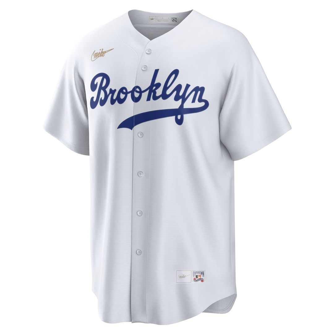 Brooklyn Dodgers Jackie Robinson White Cooperstown Collection Jackie Robinson Day Baseball Jersey | MLB Baseball Jersey