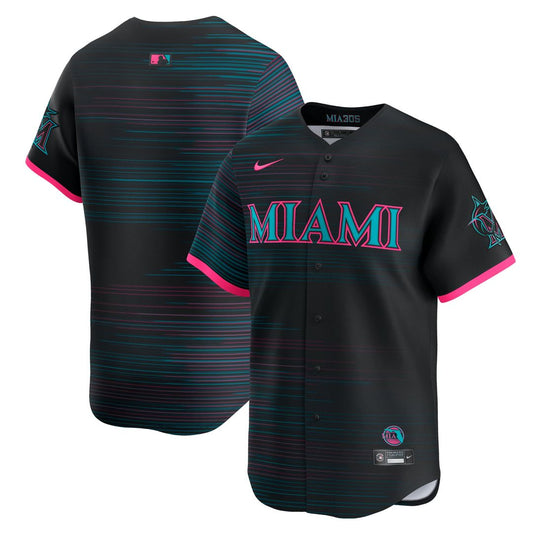 Miami Marlins Black 2025 City Connect Limited Baseball Jersey