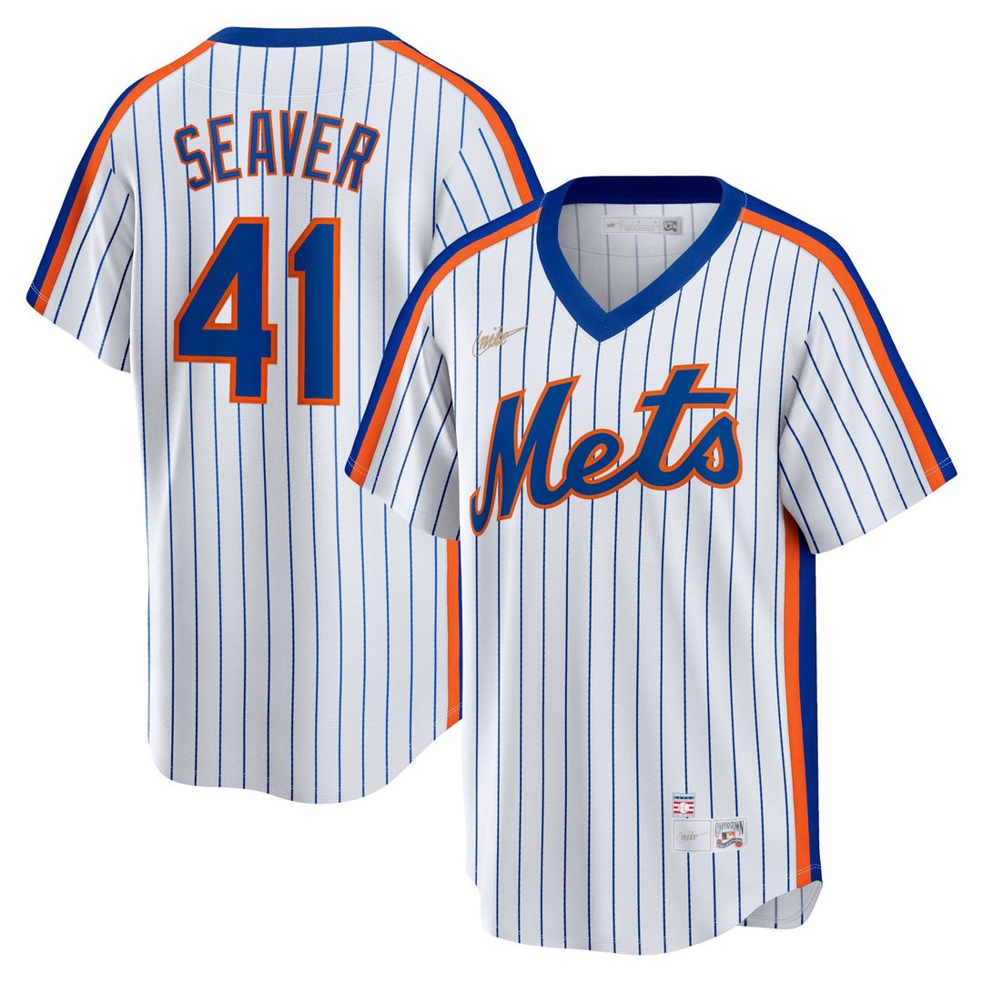 New York Mets Tom Seaver White Home Cooperstown Collection Baseball Jersey