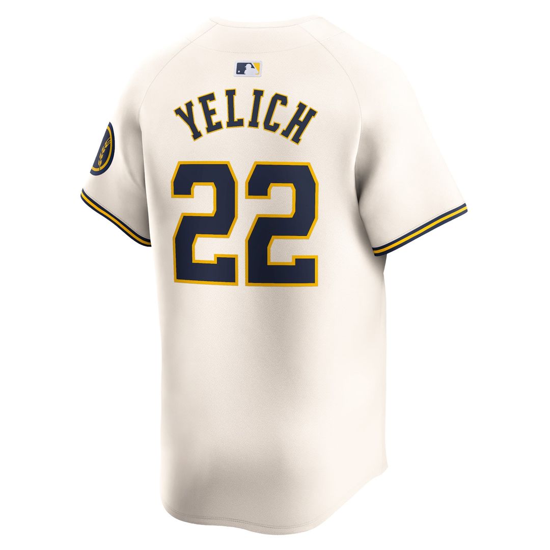 Milwaukee Brewers Christian Yelich Cream Home Limited Baseball Jersey | MLB Baseball Jersey