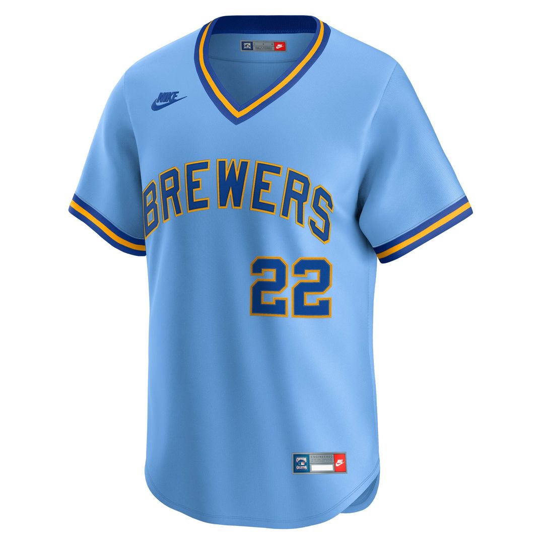 Milwaukee Brewers Christian Yelich Powder Blue Cooperstown Collection Limited Baseball Jersey | MLB Baseball Jersey