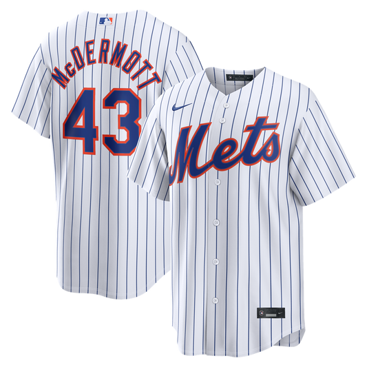 New York Mets Chayce McDermott White Home Replica Baseball Jersey