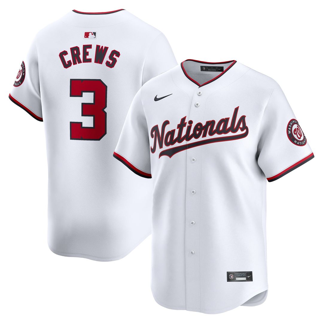 Washington Nationals Dylan Crews White Home Limited Baseball Jersey