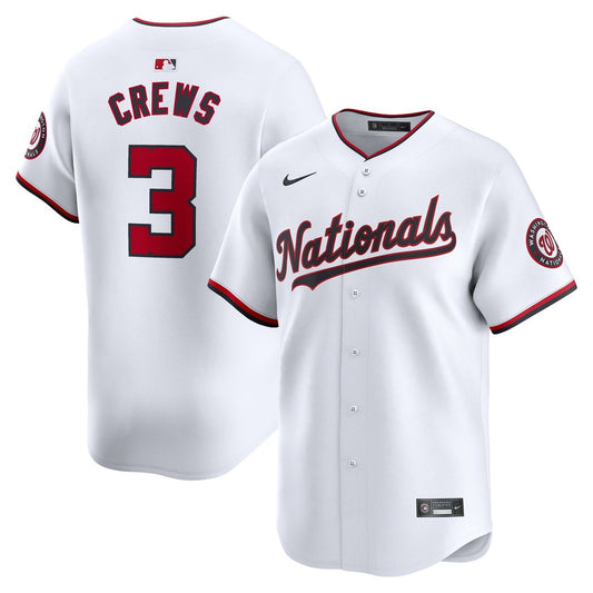Washington Nationals Dylan Crews White Home Limited Baseball Jersey
