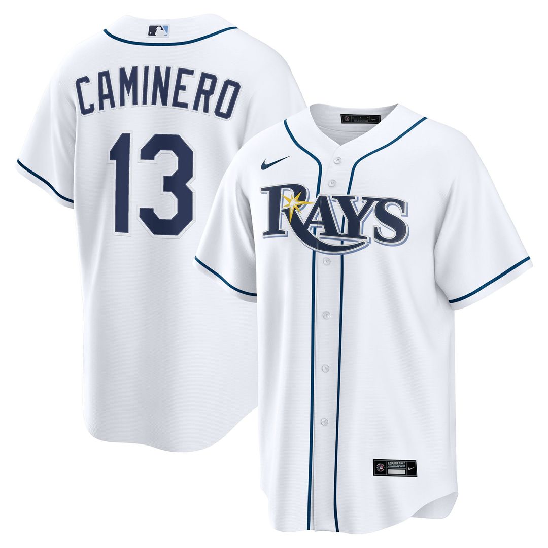 Tampa Bay Rays Junior Caminero White Home Replica Baseball Jersey